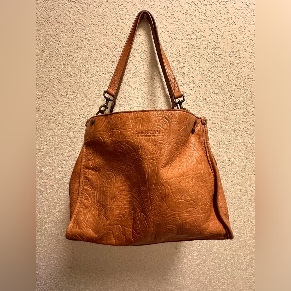 All American leather Carmel Color over the shoulder Bag